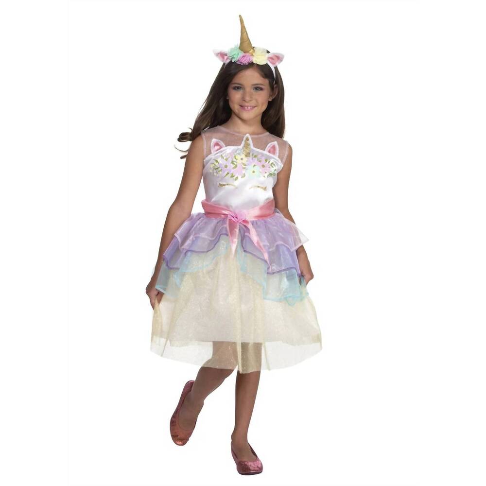 NEW PALAMON girls magical pastel pony dress costume in white/pink/lavender